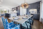 Beautiful open concept dining room and eat in kitchen with a wet bar 
